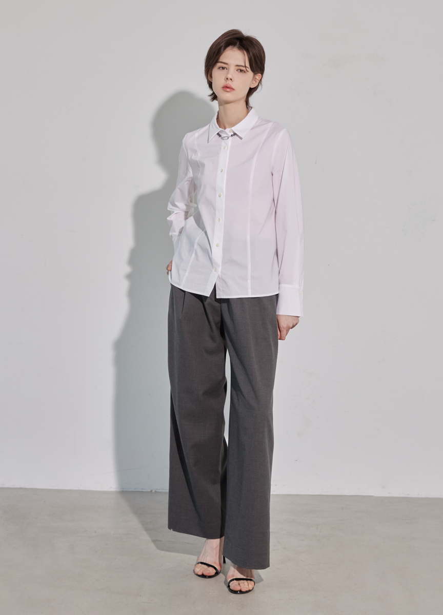 棉質收腰設計襯衫